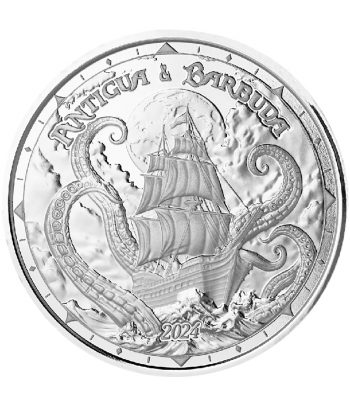 Moneda de plata 2$ Antigua y Barbuda Kraken 2024  - 1