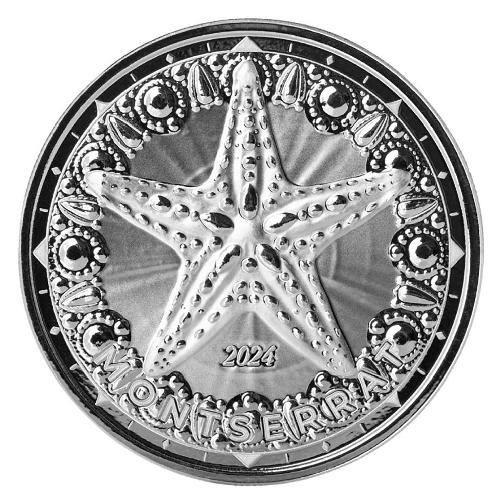 Moneda de plata 2$ Montserrat Estrella de Mar 2024  - 1