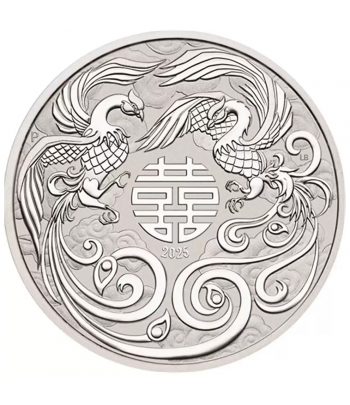 Moneda de plata 1$ Australia Doble Fenix 2025  - 1