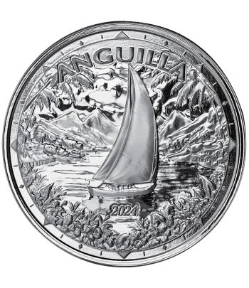 Moneda de plata 2$ Anguila Barco Velero 2024  - 1