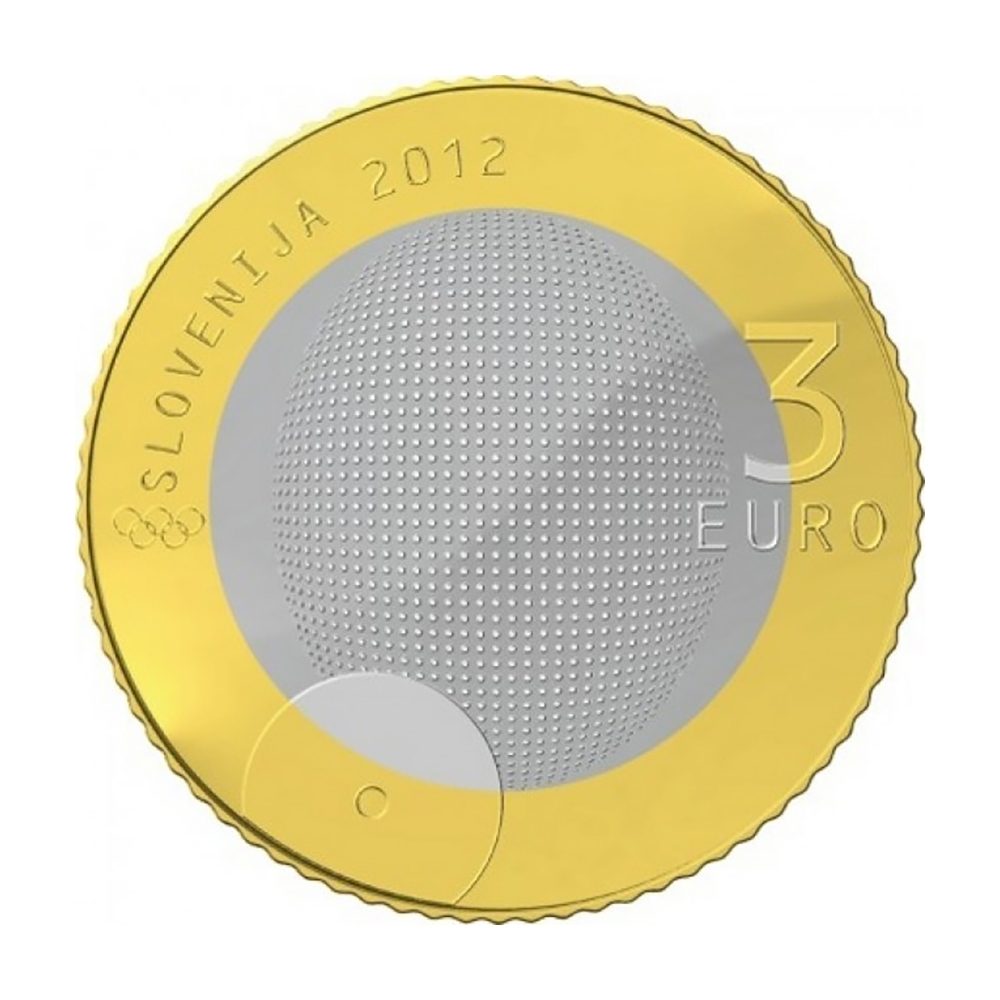 moneda Eslovenia 3 Euros 2012 Bimetálica  - 1