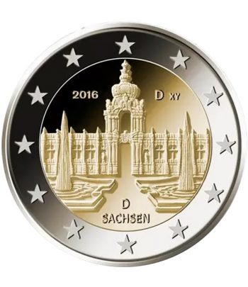 moneda conmemorativa 2 euros Alemania 2016 Sachsen. Letra F  - 1