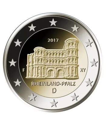 moneda conmemorativa 2 euros Alemania 2017 Renania. Letra A  - 1