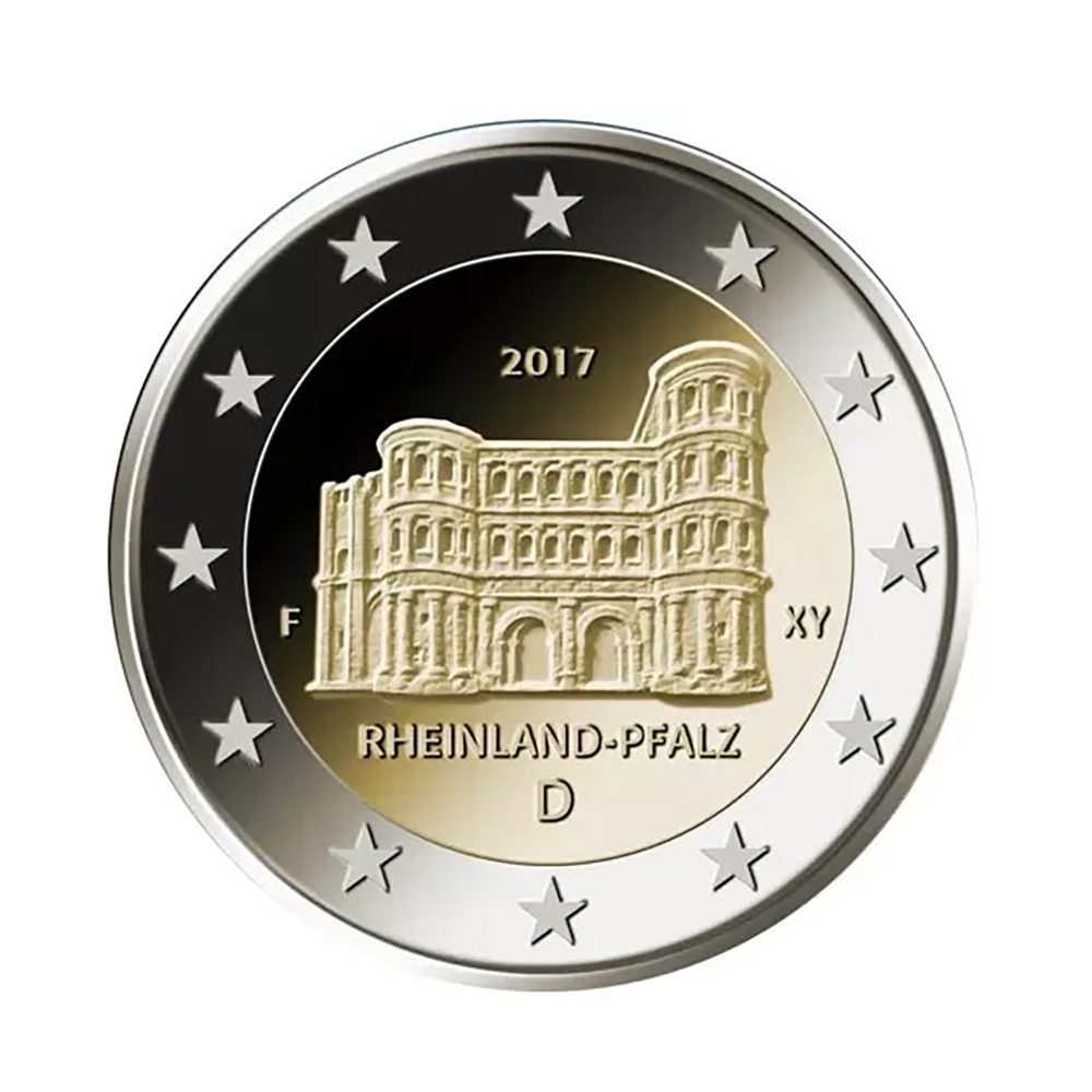 moneda conmemorativa 2 euros Alemania 2017 Renania. Letra A  - 1