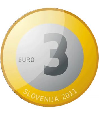 moneda Eslovenia 3 Euros 2011 Bimetálica  - 1