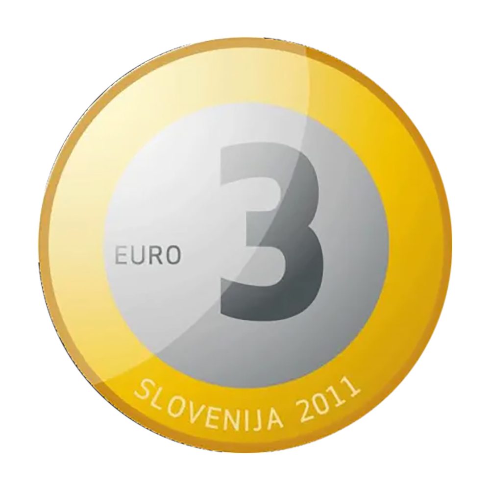 moneda Eslovenia 3 Euros 2011 Bimetálica  - 1