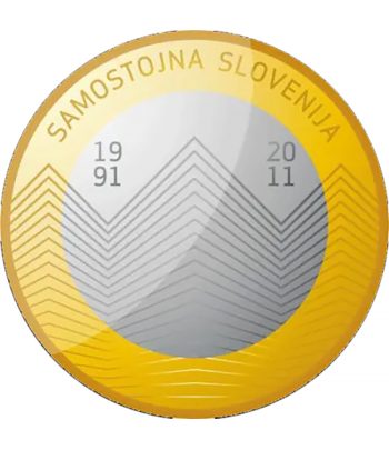 moneda Eslovenia 3 Euros 2011 Bimetálica  - 2