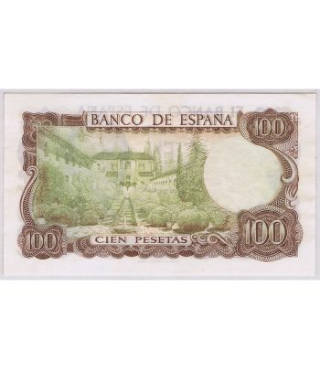 Billete de España 100 Pesetas 17 noviembre 1970 EBC-. Reverso verde  - 2