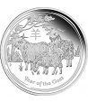 Moneda onza de plata 1$ Australia Lunar Cabra 2015  - 4