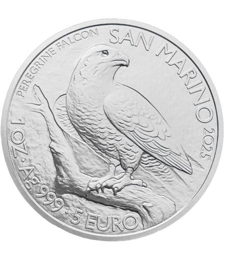 Moneda de plata San Marino 5 Euros 2025 Halcón Peregrino - 1 Moneda de plata San Marino 5 Euros 2025 Halcón Peregrino - 1
