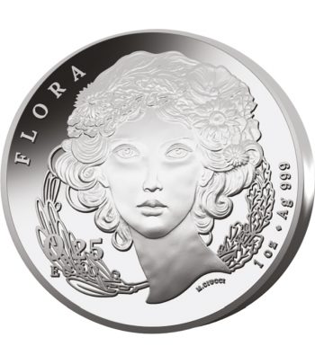 Moneda de plata Italia 0,25 Euros 2025 Flora.  - 1