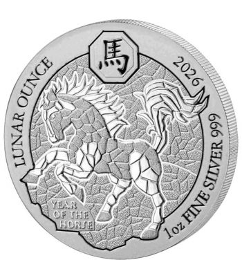 Moneda de plata 50 Francs Ruanda 2026 Caballo Año Lunar  - 1