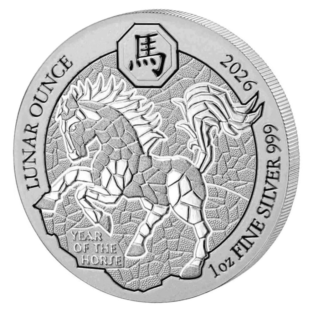 Moneda de plata 50 Francs Ruanda 2026 Caballo Año Lunar  - 1