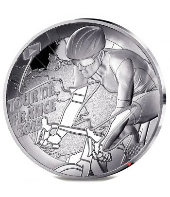 Moneda 10 euros de plata Francia 2025 Tour France. Recorrido  - 1