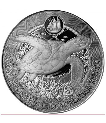 Moneda de plata 1$ Islas Cayman 2025 Tortuga.  - 1