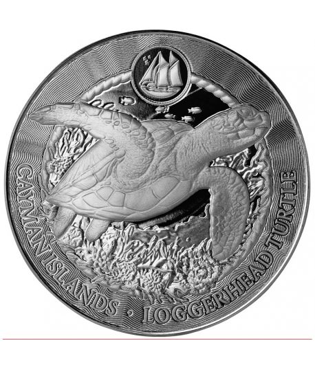Moneda de plata 1$ Islas Cayman 2025 Tortuga.  - 1
