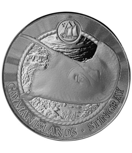 Moneda de plata 1$ Islas Cayman 2025 Manta Raya.  - 1