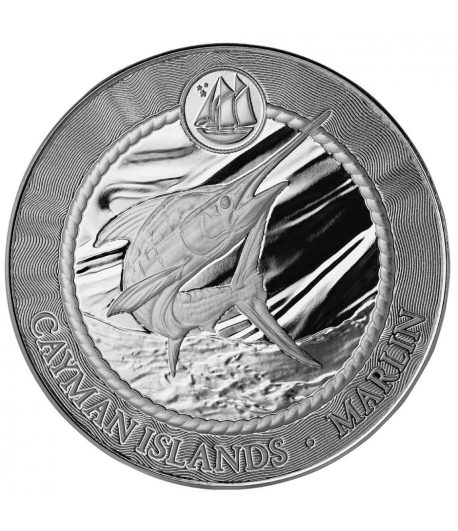 Moneda de plata 1$ Islas Cayman 2025 Pez Marlin.  - 1