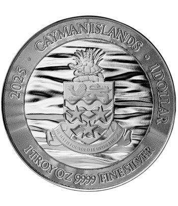 Moneda de plata 1$ Islas Cayman 2025 Pez Marlin.  - 2