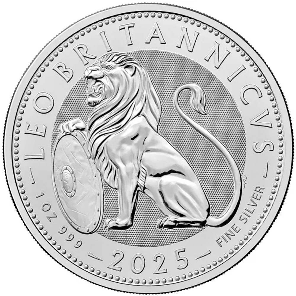 Moneda onza de plata 2 pounds Inglaterra 2025 Leo Britanicus.  - 1