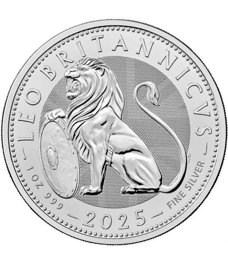 Moneda onza de plata 2 pounds Inglaterra 2025 Leo Britanicus. - 1 Moneda onza de plata 2 pounds Inglaterra 2025 Leo Britanicus. - 1