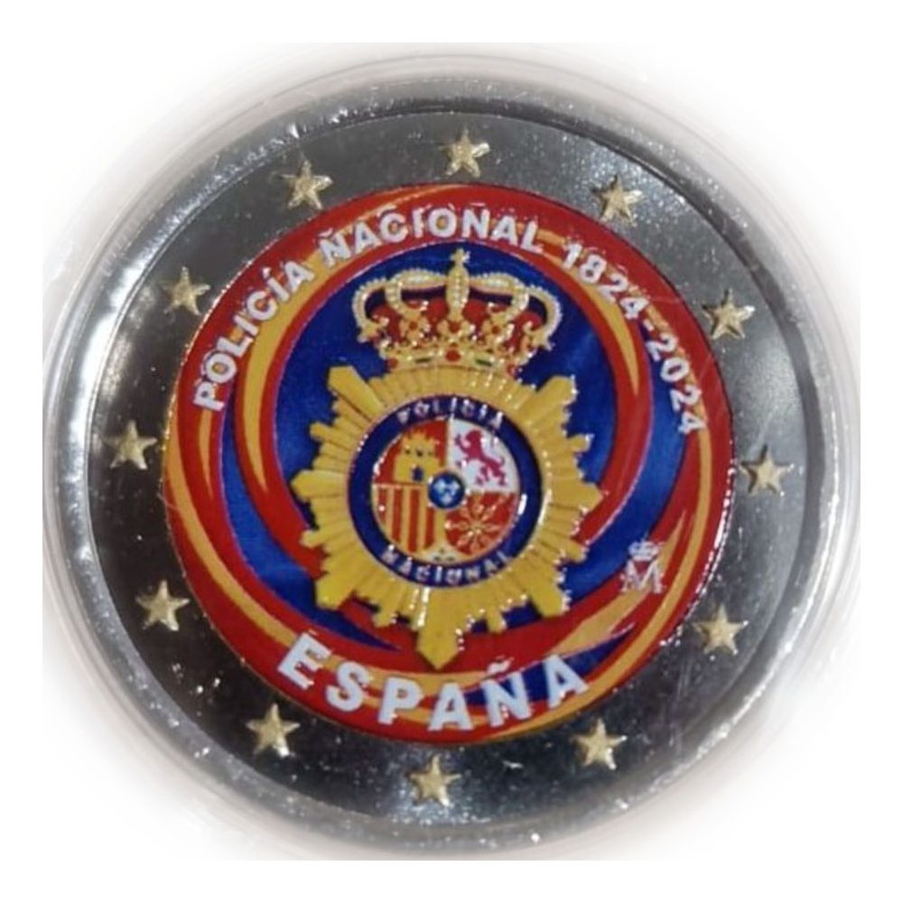 moneda 2 euros España 2024 200 Años Policía Nacional. Color G  - 1