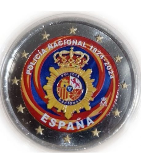 moneda 2 euros España 2024 200 Años Policía Nacional. Color G  - 1