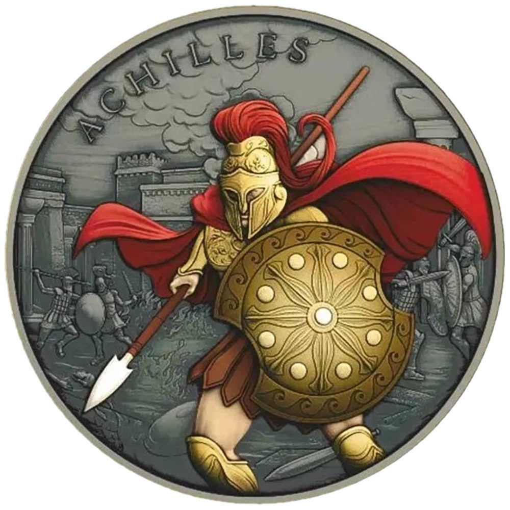 Moneda onza de plata Estados Unidos Achilles. Color  - 1