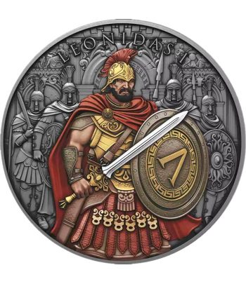 Moneda onza de plata Estados Unidos Leonidas. Color  - 1