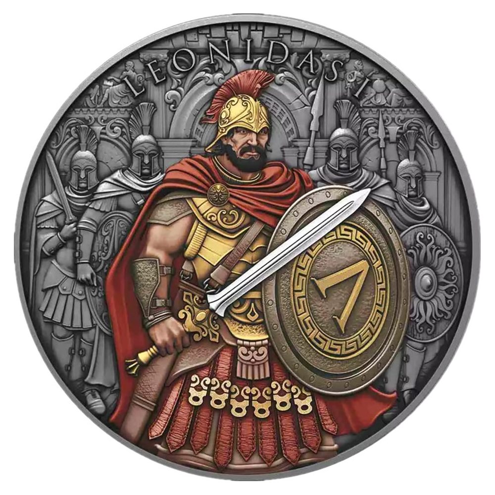 Moneda onza de plata Estados Unidos Leonidas. Color  - 1