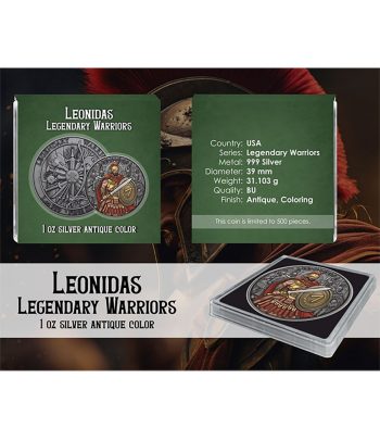 Moneda onza de plata Estados Unidos Leonidas. Color  - 3