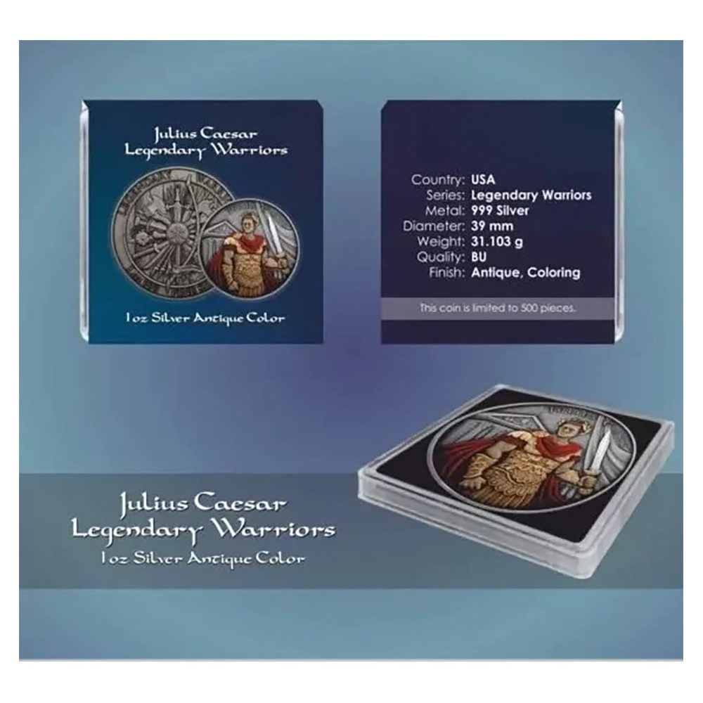 Moneda onza de plata Estados Unidos Julius Caesar. Color