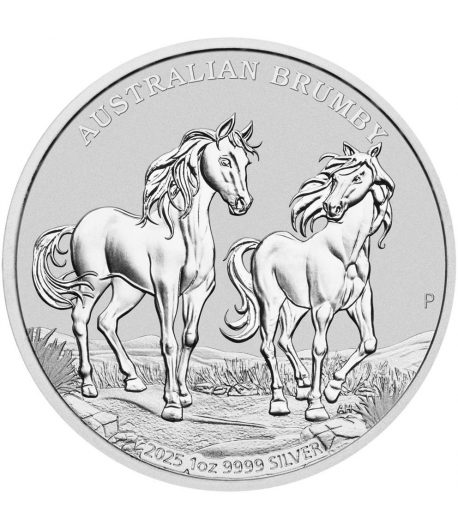 Moneda de plata 1$ Australia Caballos Brumby 2025  - 1