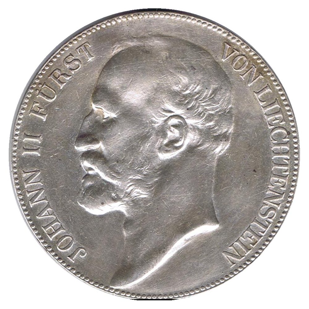 Moneda Liechtenstein 5 kronen 1904 Johann II. Plata  - 1
