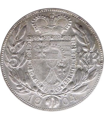 Moneda Liechtenstein 5 kronen 1904 Johann II. Plata  - 2