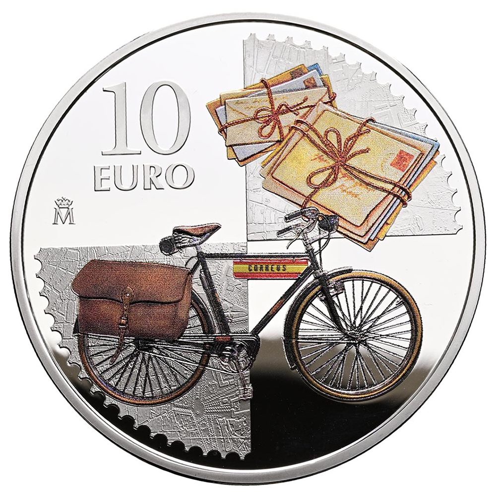 Moneda de España 10 euros 2025 75º aniversario Primer Sello. Plata  - 1