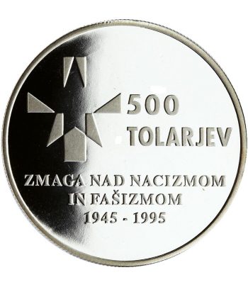 Eslovenia 500 Tolarjev 1995 Derrota Fascismo. Plata  - 1
