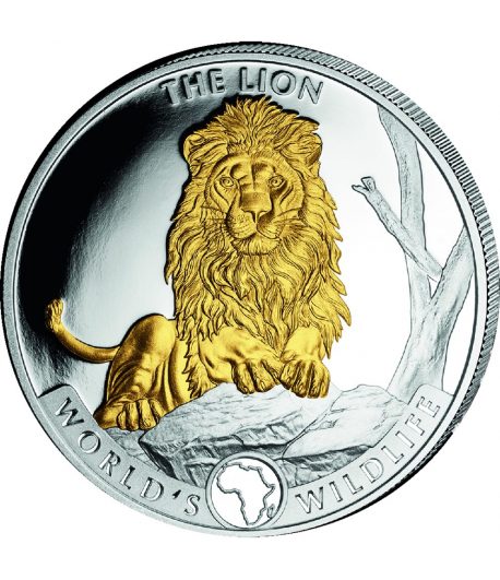 Onza Republica Dem. Congo 2025 20 Fr. León. Plata con oro.  - 1