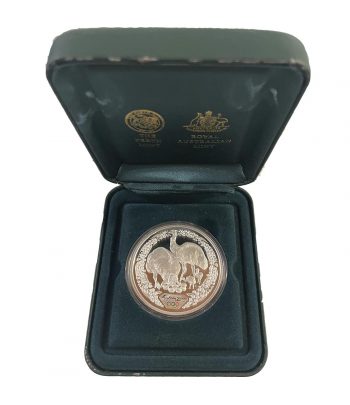 Moneda de plata 5$ Australia Sydney 2000. Emú. Estuche.  - 3