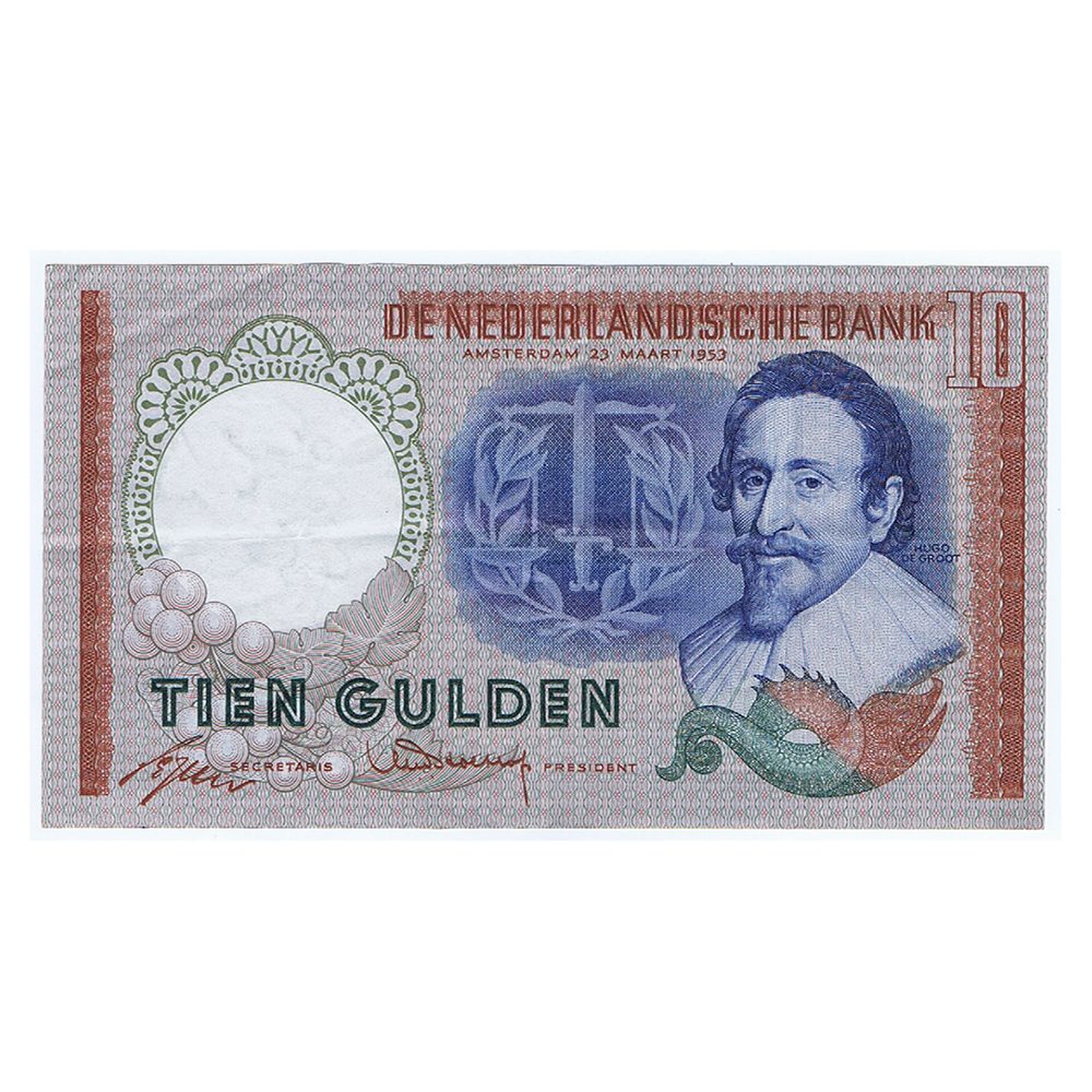 Billete Holanda Tien 10 Gulden 1953  - 1