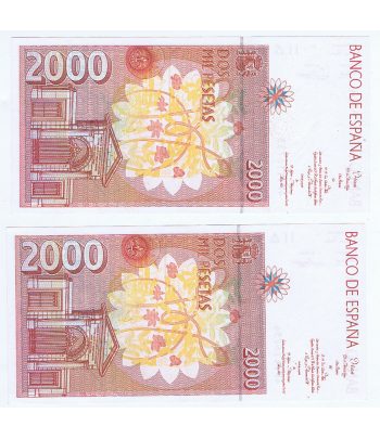 Billete de España 2000 Pesetas 1992. EBC. Pareja.  - 2