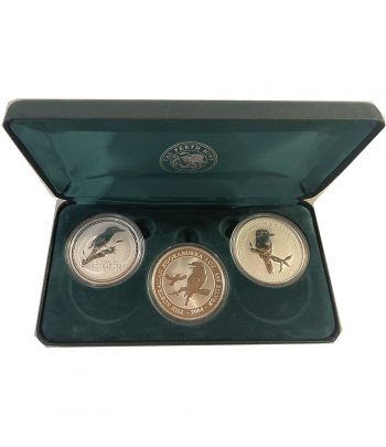 Colección 3 Monedas de plata 1$ Australia Kookaburra 2003-2004-2005  - 1