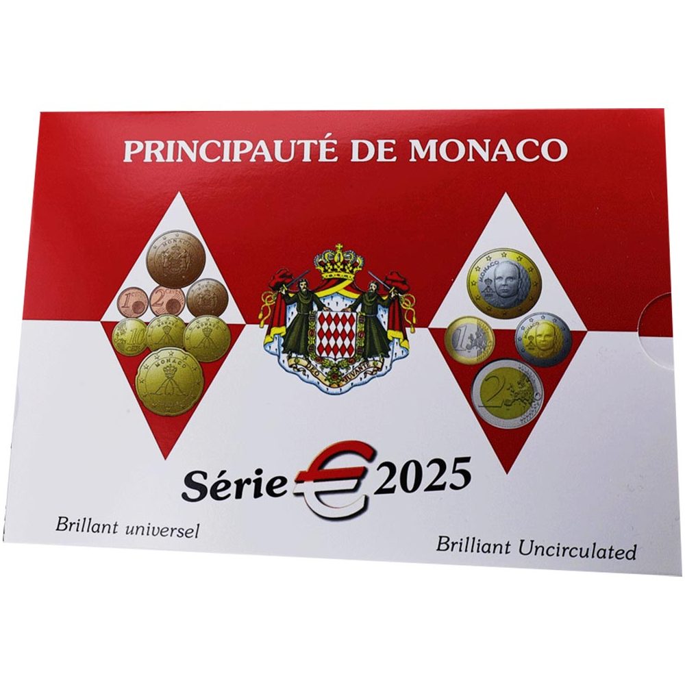 Cartera euros Monaco 2025. Nuevas monedas 1€ y 2€.  - 1