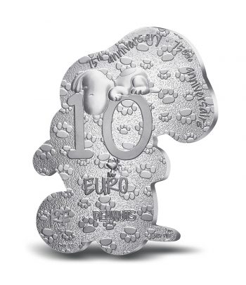 Moneda 10 euros de plata Francia 2025 Snoopy. Silueta Proof  - 2