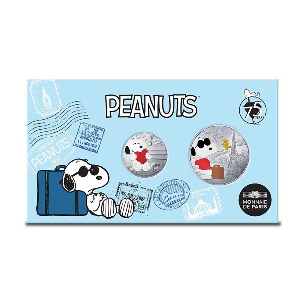 Monedas 50€ y 10€ 2025 75 Aniversario Snoopy. Plata.  - 1