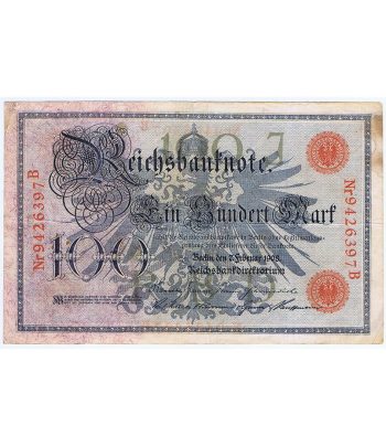Billete Alemania 100 Mark 1908.  - 1