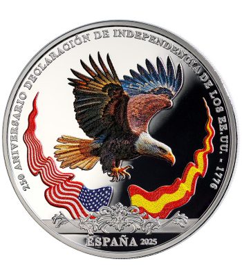 Moneda de España 10 euros 2025 250 aniversario EEUU. Águila Calva  - 1
