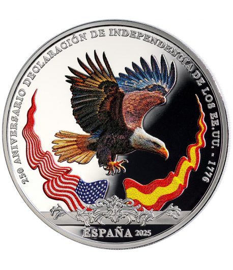Moneda de España 10 euros 2025 250 aniversario EEUU. Águila Calva - 1 Moneda de España 10 euros 2025 250 aniversario EEUU. Águila Calva - 1