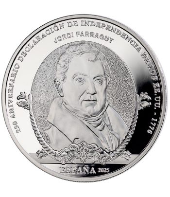 Moneda de España 10 euros 2025 250 aniversario EEUU. Farragut  - 1