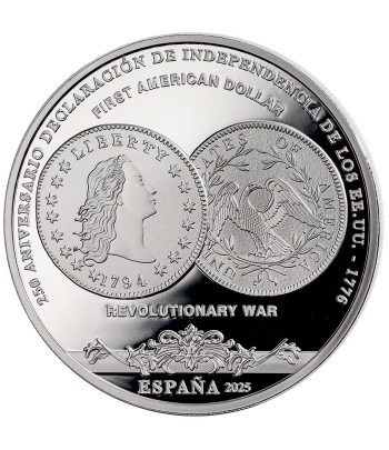 Moneda de España 10 euros 2025 250 aniversario EEUU. First Dollar.  - 1